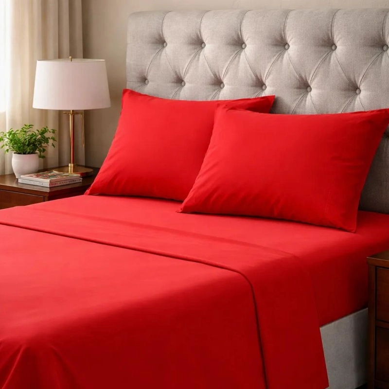 SET DE SABANAS UNICOLOR PARA CAMA 1 PLAZA Y MEDIA - 3