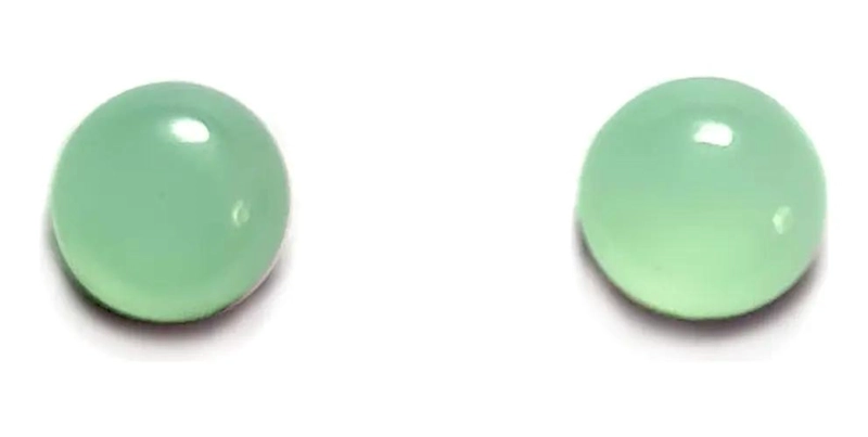 AROS DE PLATA FINA 925 CON CALCEDONIA VERDE DE 9MM - 1