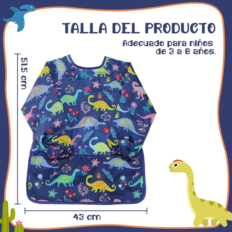 DELANTALES DE ARTE CON MANGAS LARGAS PARA NIÑOS - 2