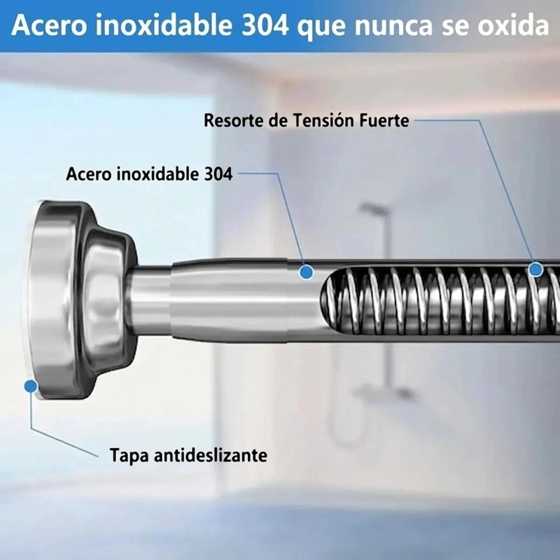 BARRA EXTENSIBLE TELESCOPICA PARA DUCHA 63-97 CM - 5