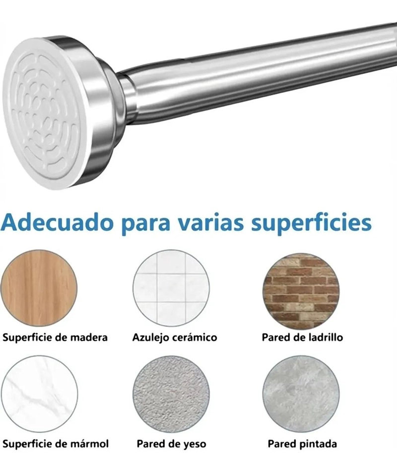 BARRA EXTENSIBLE TELESCOPICA PARA DUCHA 63-97 CM - 7