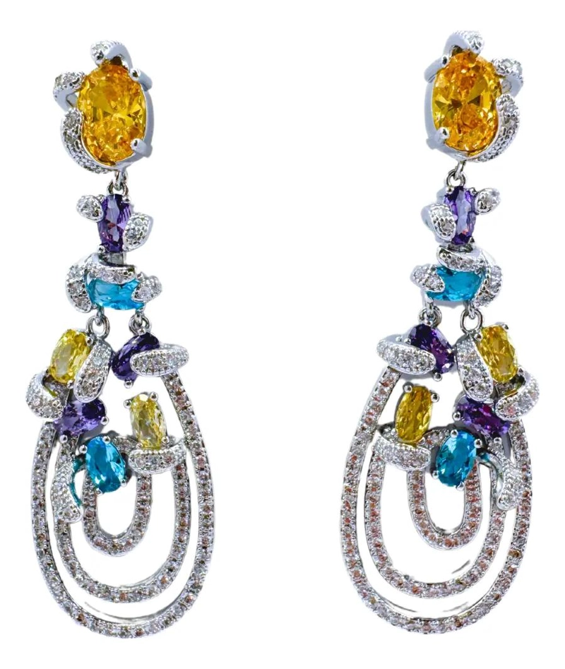 AROS COLGANTES GEOME TRICOS CON CIRCONES DE COLORES - 1