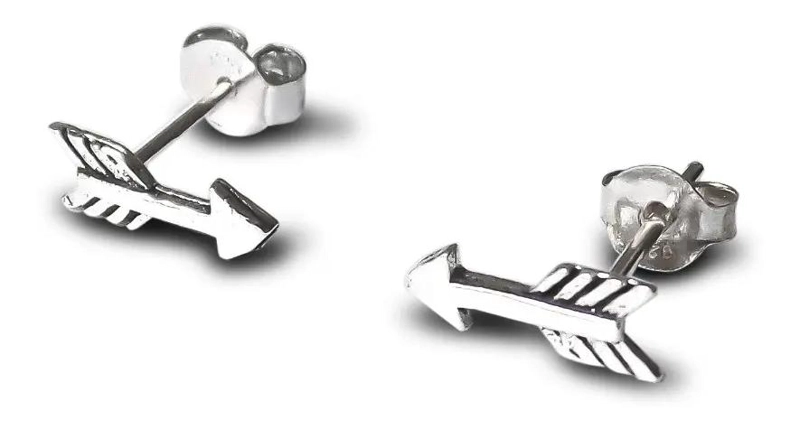 AROS FLECHA MINI EN PLATA FINA 925 CON DISEÑO SOFISTICADO - 1