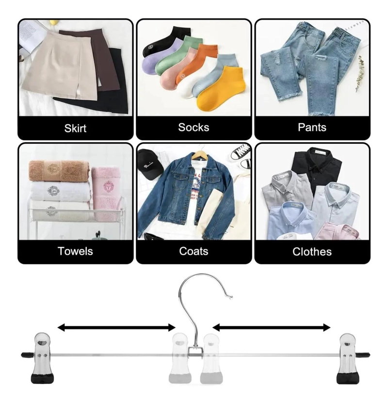 30 PIEZAS DE GANCHOS METALICOS CROMADOS PARA ROPA - 4