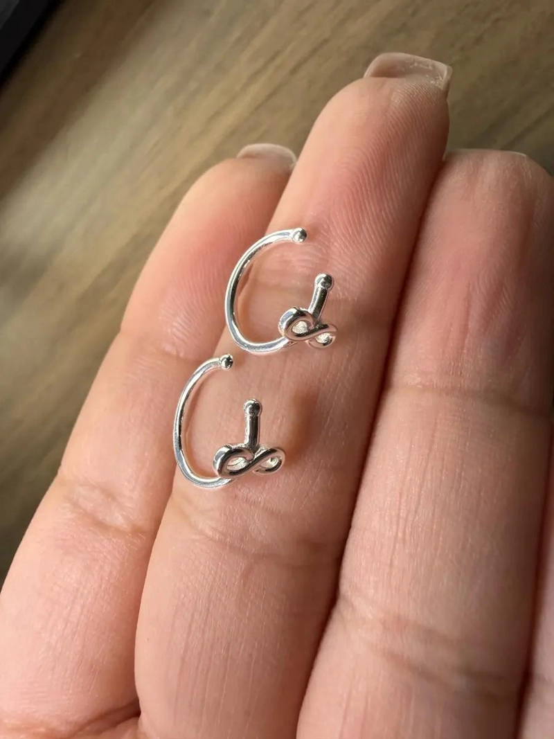 AROS EAR CUFF INFINITO DE PLATA LEY 925 PARA MUJER - 4