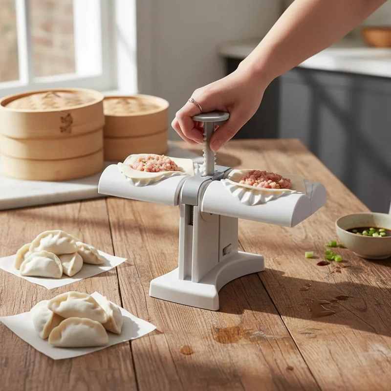 PRENSA PARA HACER EMPANADAS Y GYOZAS DE ACERO INOXIDABLE - 1