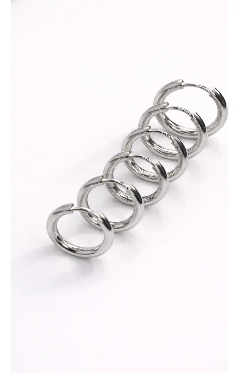 AROS ARGOLLAS ACERO INOXIDABLE LISAS PACK 3 PARES UNISEX - 4