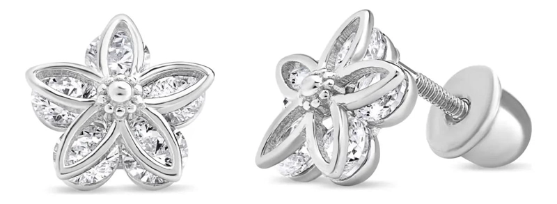 ARO FLORAL CON CIRCONES EN PLATA 925 PARA BRILLAR - 1