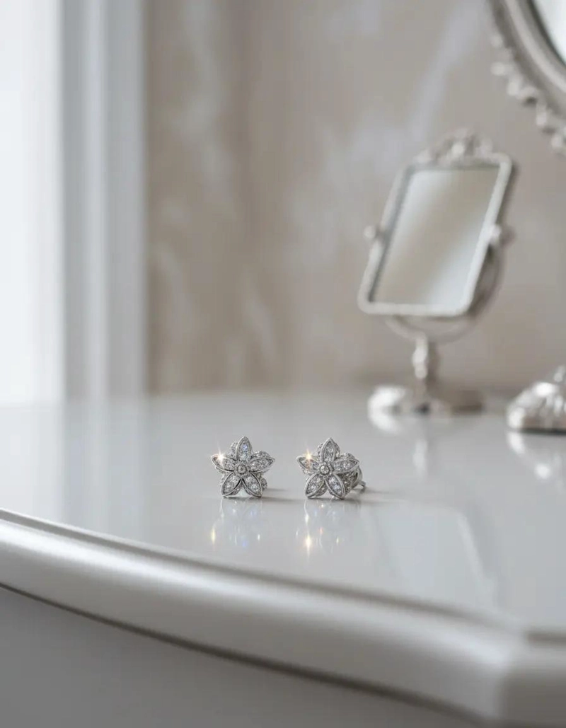 ARO FLORAL CON CIRCONES EN PLATA 925 PARA BRILLAR - 3