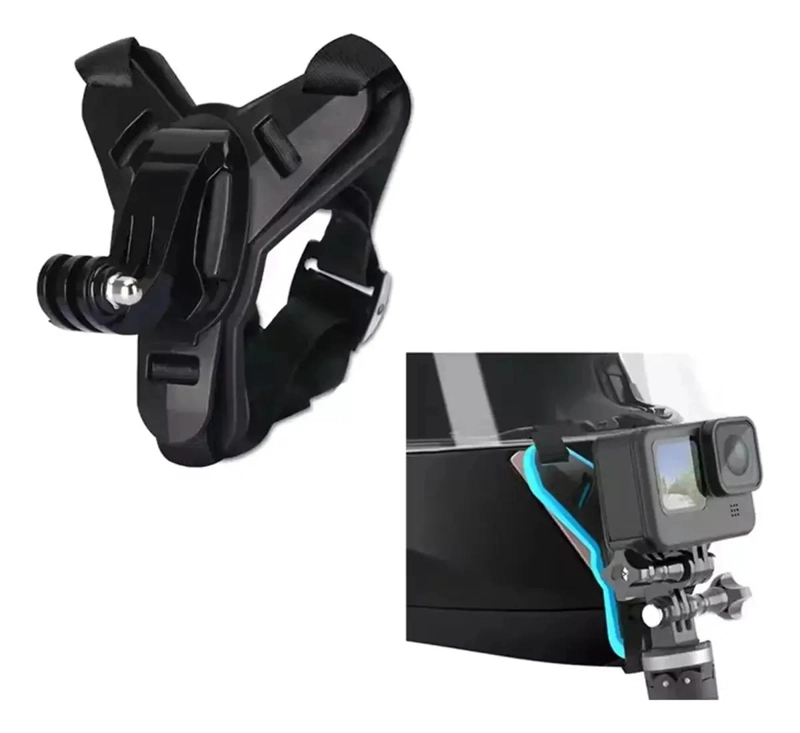 SOPORTE DE CASCO PARA CAMARA Y CELULAR EN COLOR NEGRO - 10