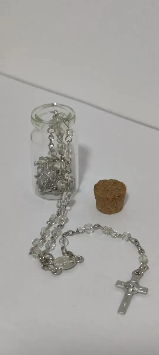 PACK DE 6 ROSARIOS CATOLICOS CON BOTELLITA DE VIDRIO - 1