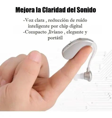 AUDIFONO RECARGABLE DETRAS DE LA OREJA COLOR CREMA - 4