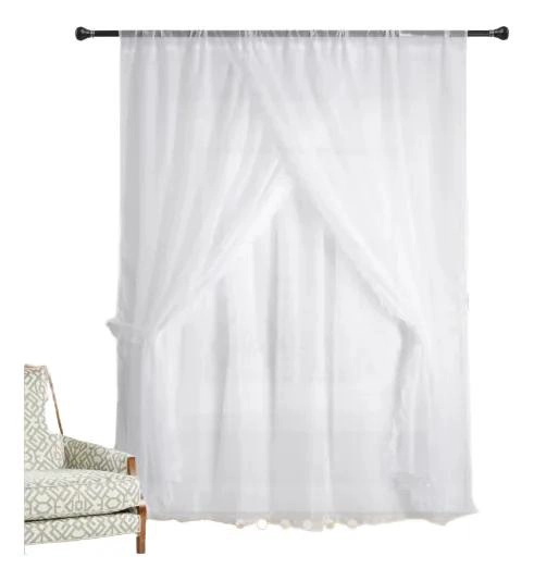 CORTINAS DE POLIESTER 3 PAÑOS 200X220CM COLOR BLANCO - 1