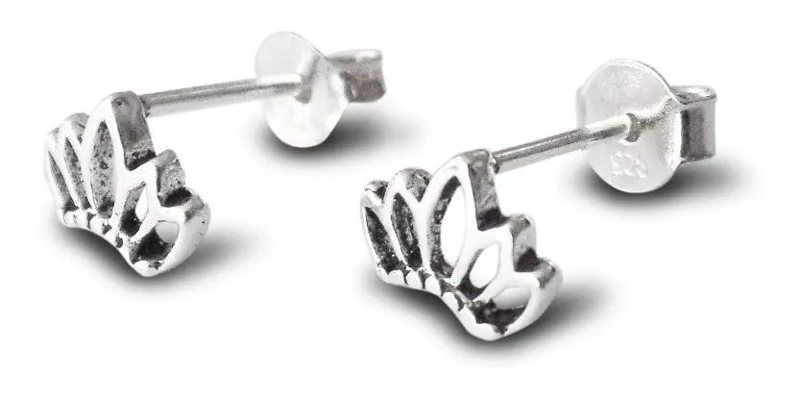 AROS MINI FLOR LOTO EN PLATA FINA 925 - 1