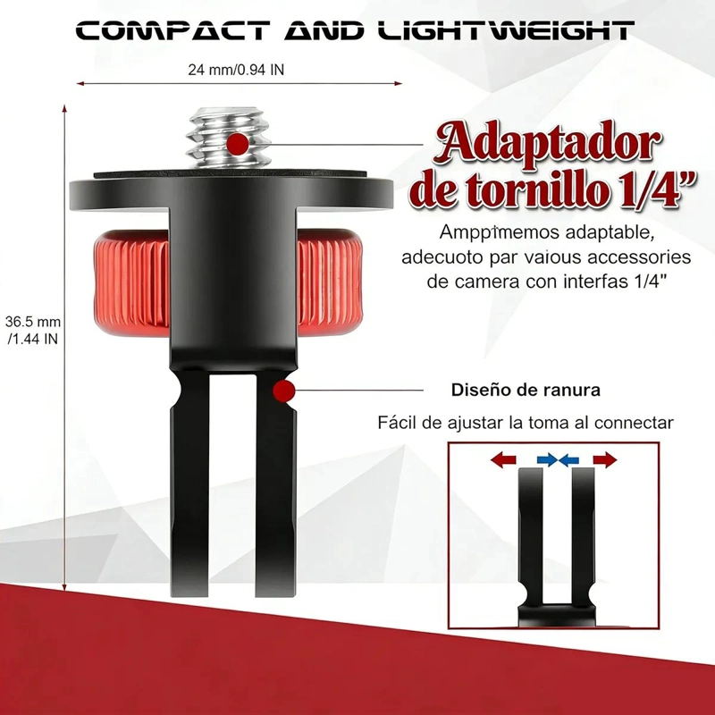 ADAPTADOR DE TRIPODE GIRATORIO 360 PARA MONTAJE DE CAMARAS - 2