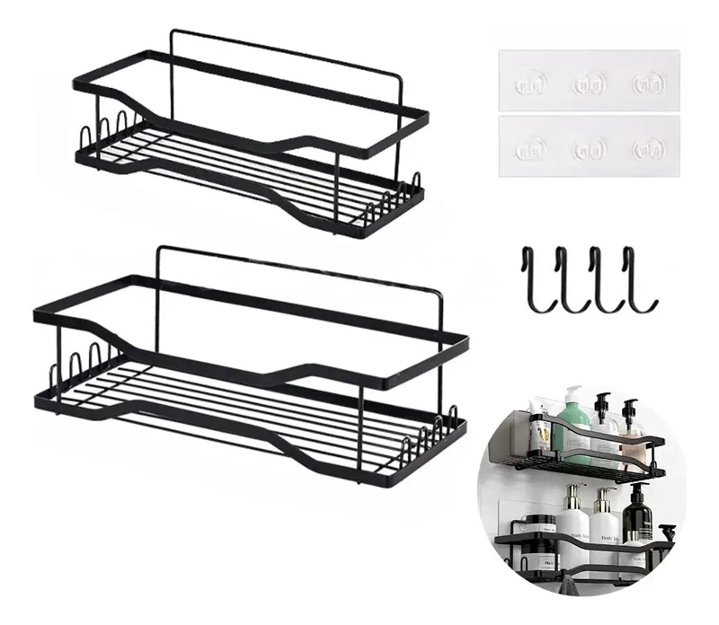 ORGANIZADOR DE DUCHA CON CANASTILLOS DE ACERO INOXIDABLE - 8