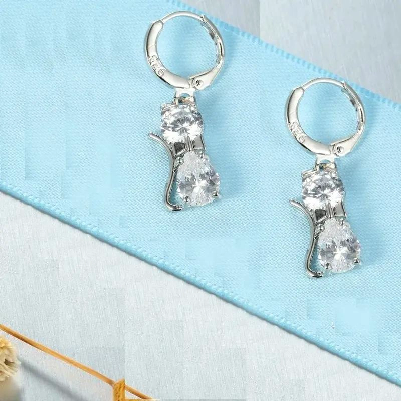 PENDIENTES DE PLATA 925 CON ZIRCONIA CUBICA PARA MUJER - 2