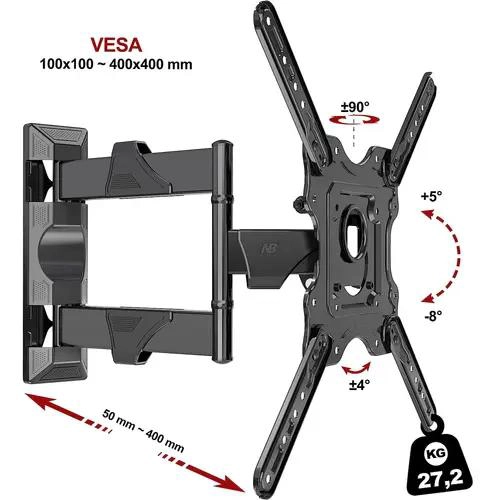 SOPORTE PARED ARTICULADO E INCLINABLE PARA TV DE 32' A 55' - 3