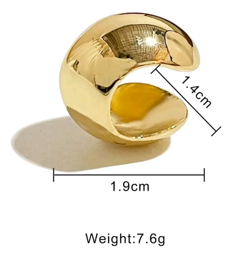 AROS EARCUFF MAXI BOLA DORADOS CON BAÑO DE ORO 18K SIN PERFORACION - 4