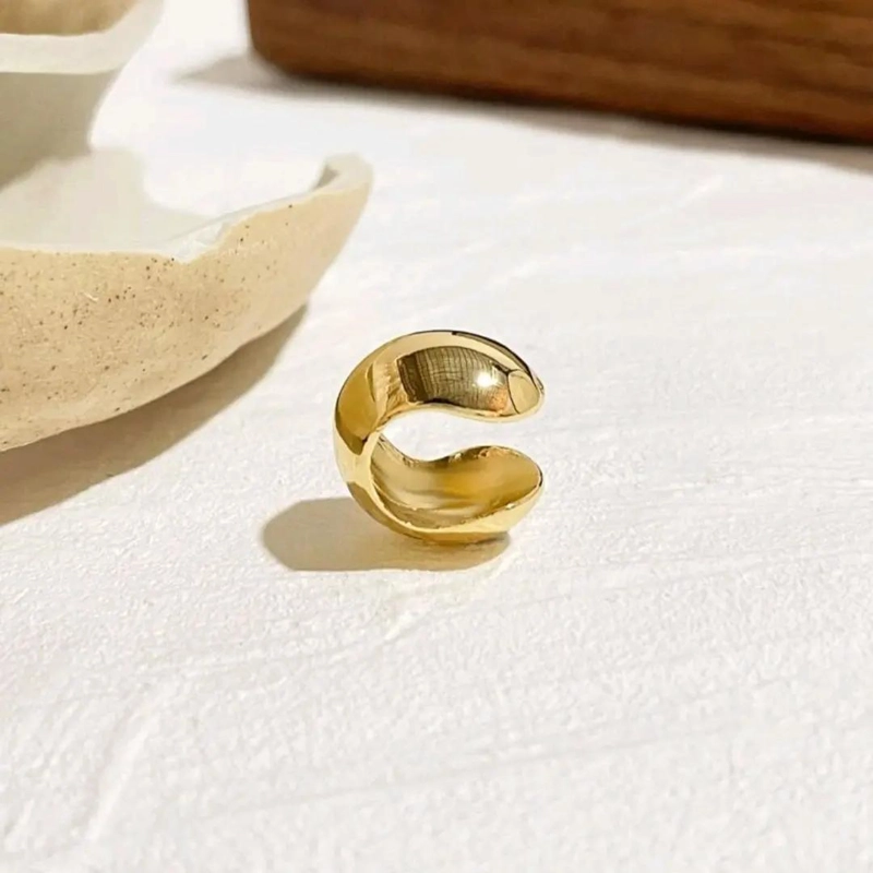 AROS EARCUFF MAXI BOLA DORADOS CON BAÑO DE ORO 18K SIN PERFORACION - 6