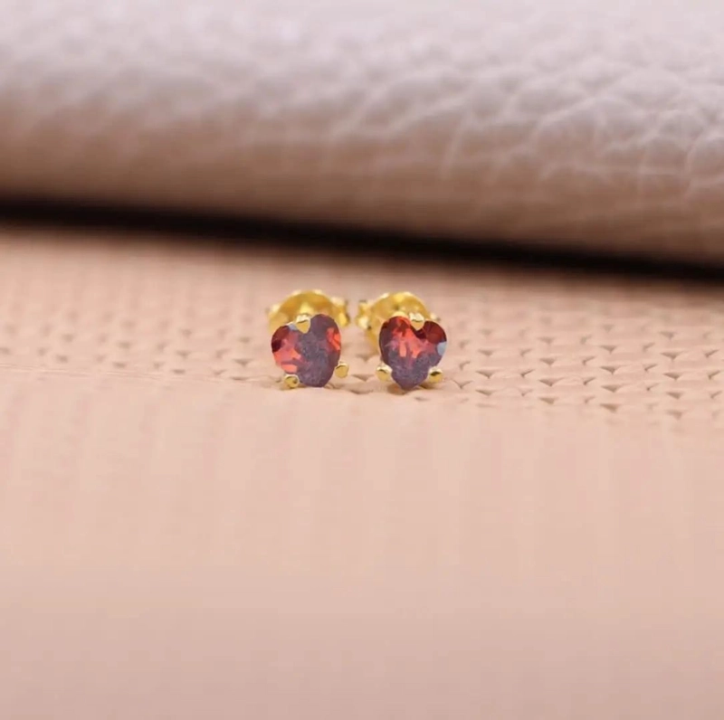 AROS TOPOS CORAZON EN ORO LAMINADO DE 18K CON SWAROVSKI - 2