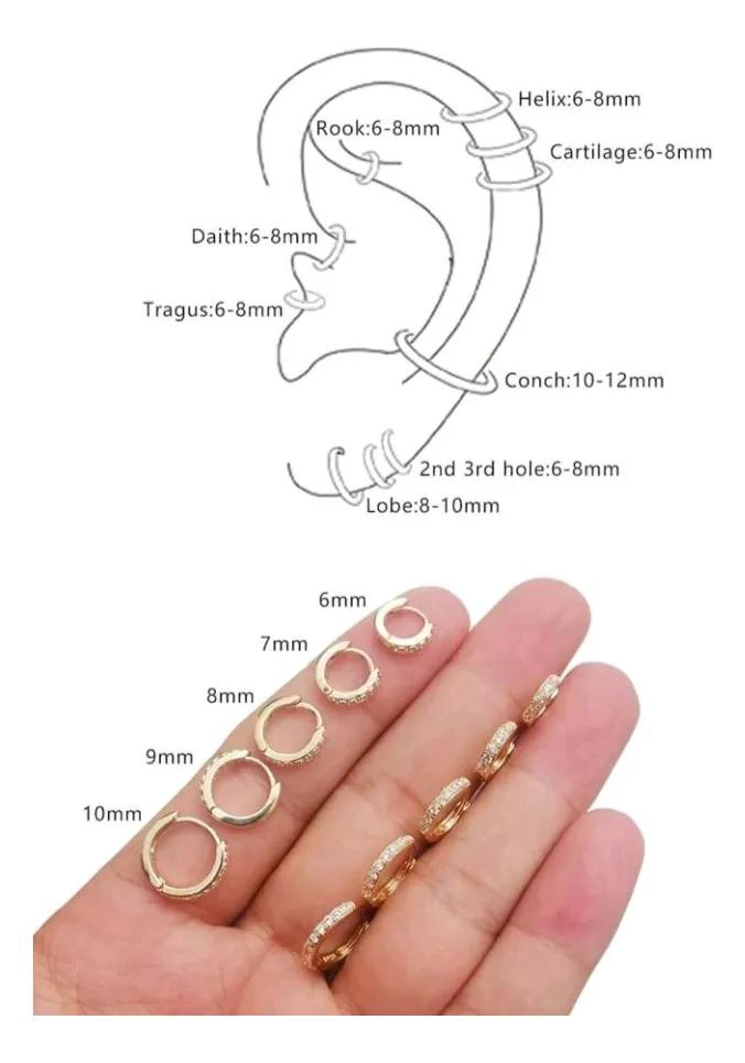SET DE 5 PARES DE AROS ARGOLLAS ELEGANTES EN BAÑO DE ORO 18K - 7