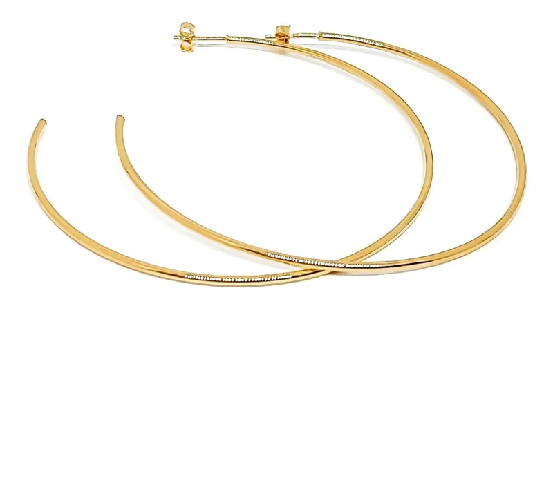 AROS ARGOLLAS ENCHAPADOS EN ORO 18K DE 65MM - 1