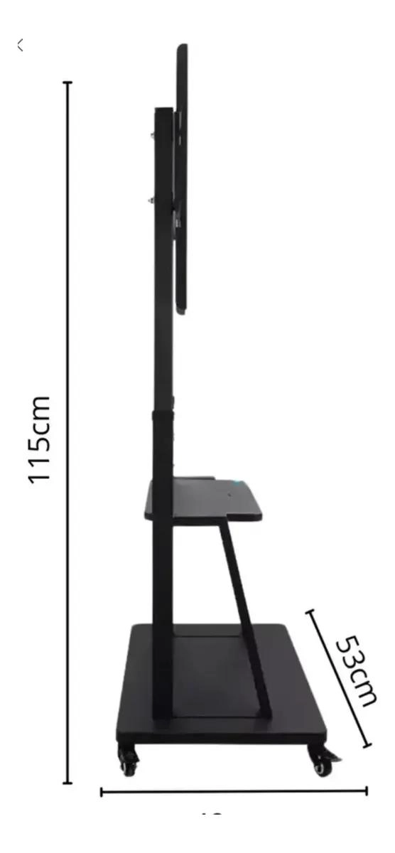 SOPORTE MOVIL PARA TELEVISOR CON REPISA AJUSTABLE Y ESTABILIDAD - 7
