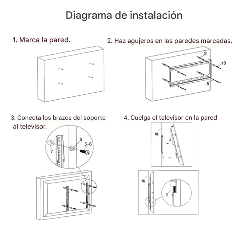 SOPORTE DE PARED PARA TELEVISORES DE 26 A 63 PULGADAS - 8