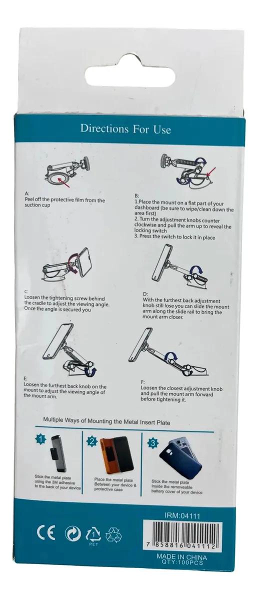 SOPORTE PARA CELULAR CON VENTOSA Y BRAZO EXTENSIBLE NEGRO - 3