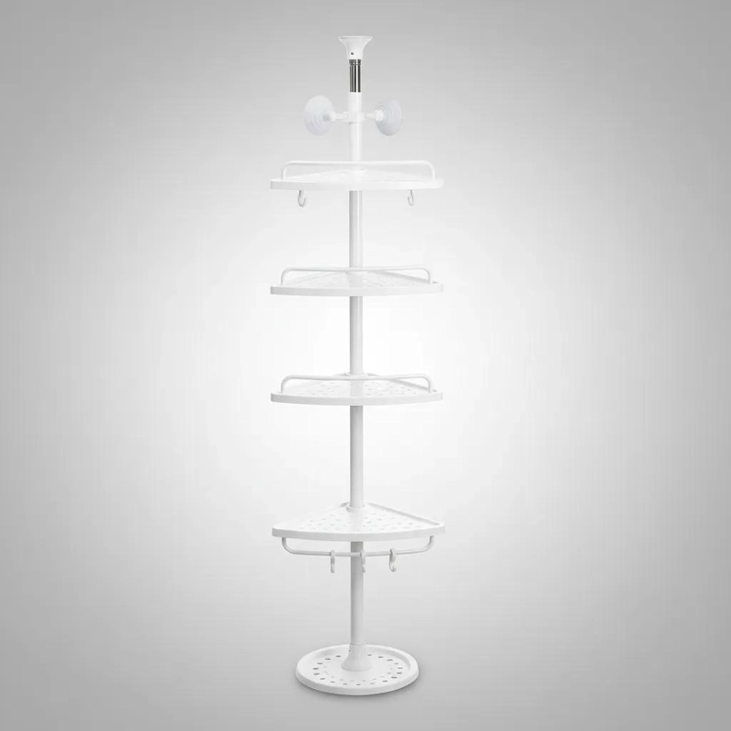 ORGANIZADOR ESQUINERO TELESCOPICO PARA BAÑO CON REPISAS AJUSTABLES - 1