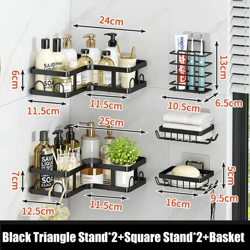 ORGANIZADOR ADHESIVO PARA BAÑO CON 5 ESTANTES PRACTICOS - 4