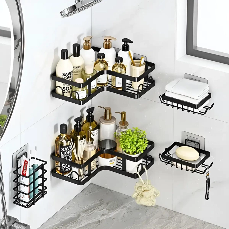 ORGANIZADOR ADHESIVO PARA BAÑO CON 5 ESTANTES PRACTICOS - 6
