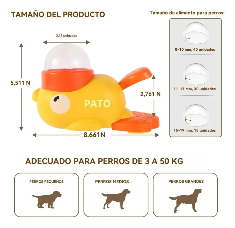 DISPENSADOR DE ALIMENTO INTERACTIVO PARA MASCOTAS AMARILLO - 2