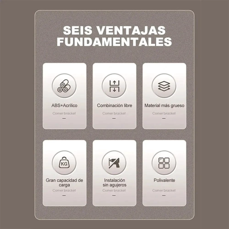 ESTANTE ESQUINERO DE ALMACENAMIENTO PARA BAÑO Y JABONERAS - 10