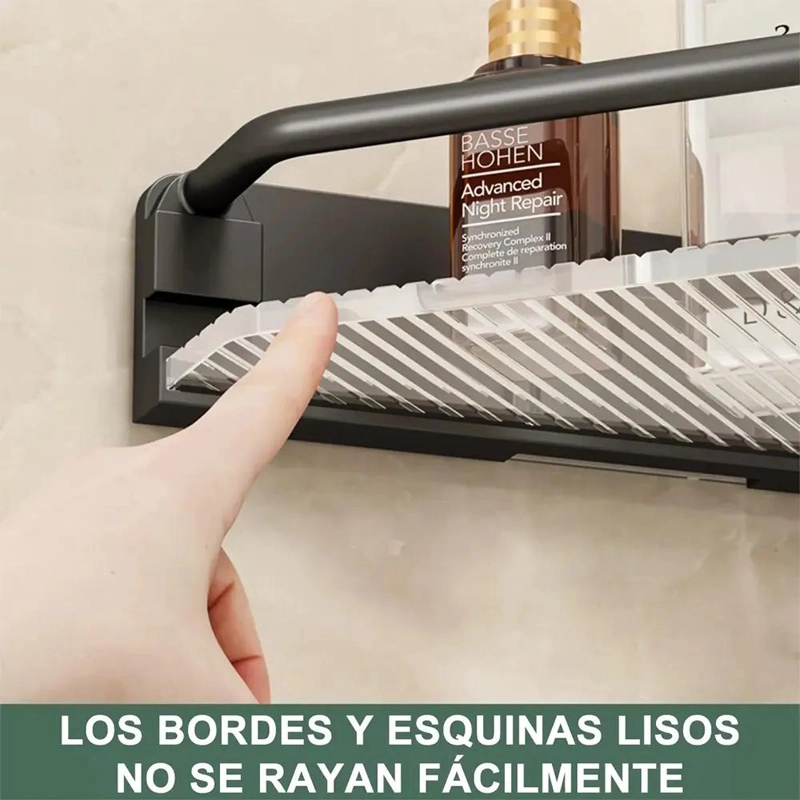 ESTANTE ESQUINERO DE ALMACENAMIENTO PARA BAÑO Y JABONERAS - 8