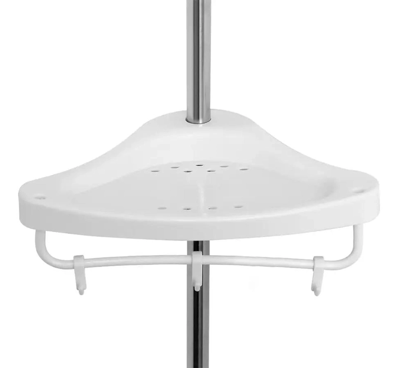 ESQUINERO DE BAÑO AJUSTABLE CON 4 ESTANTES Y TOALLERO - 4