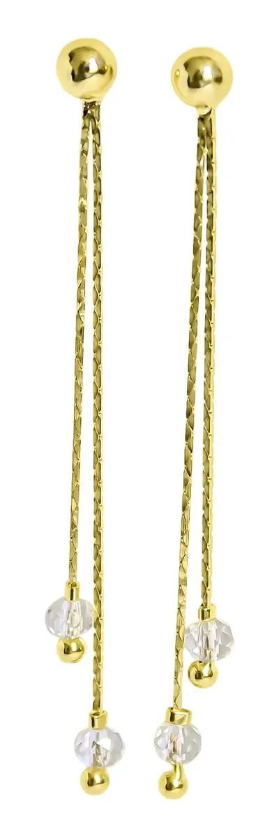 AROS LARGOS CON CRISTALES ENCHAPADOS EN ORO 18K - 1