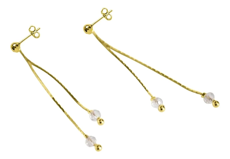AROS LARGOS CON CRISTALES ENCHAPADOS EN ORO 18K - 3