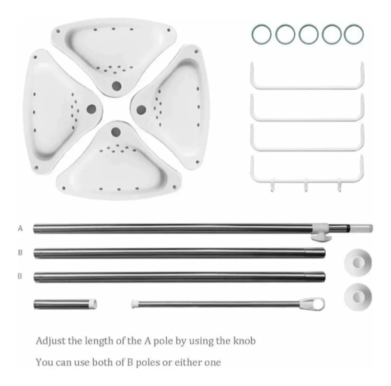ESTANTERIA AJUSTABLE PARA DUCHA Y BAÑO HASTA 2.6M - 7