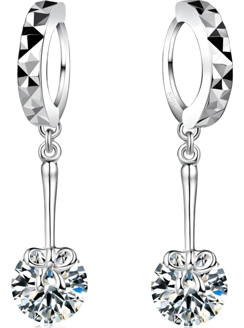 CONJUNTO DE AROS Y COLLAR DE PLATA 925 CON GOTA COLGANTE - 4