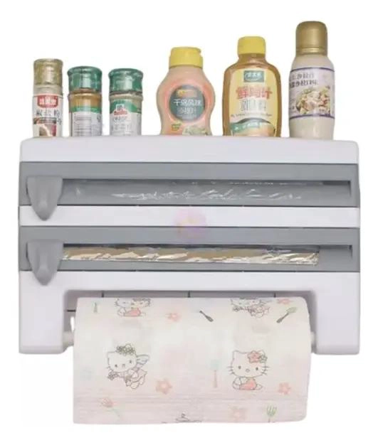 DISPENSADOR DE COCINA 4 EN 1 PARA PAPEL FILM Y ALUMINIO - 1