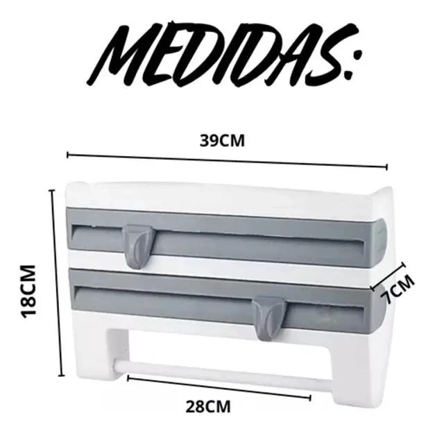 DISPENSADOR DE COCINA 4 EN 1 PARA PAPEL FILM Y ALUMINIO - 3