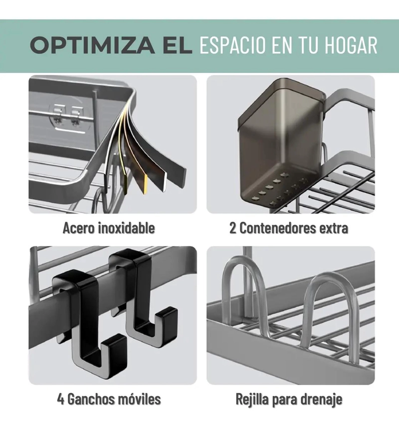 SET DE 2 ORGANIZADORES INOXIDABLES PARA DUCHA Y BAÑO - 2