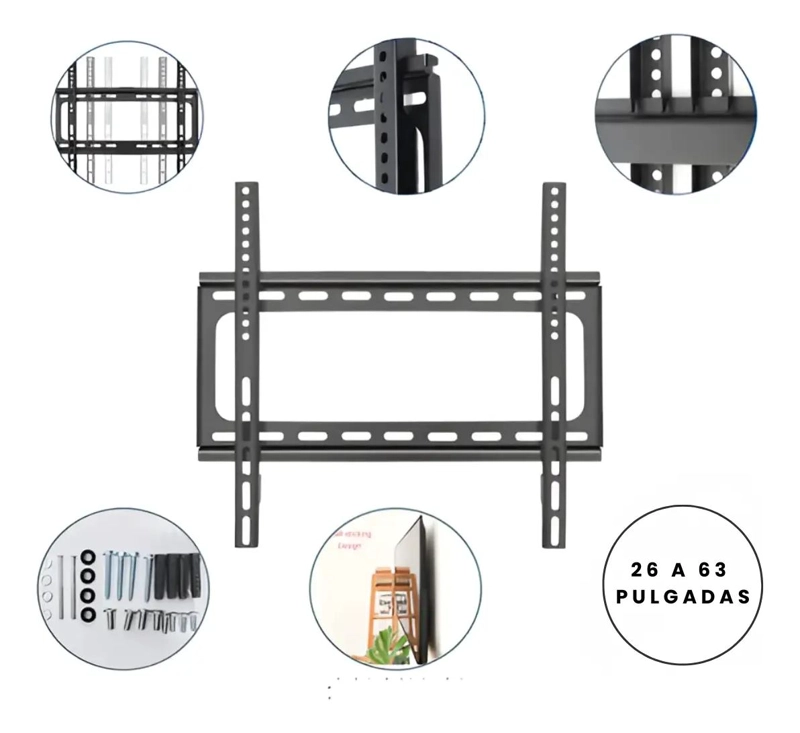 SOPORTE FIJO DE PARED PARA TV DE 26 A 63 PULGADAS HASTA 50 KG - 2