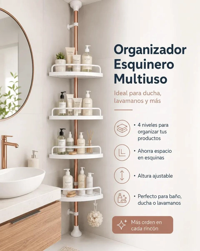 REPISA ESQUINERA TELESCOPICA DE 4 NIVELES PARA BAÑO - 3