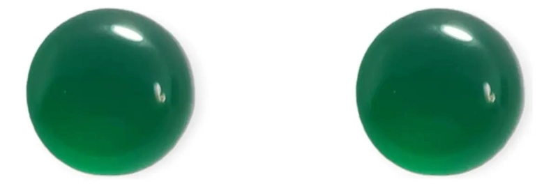 AROS ONIX VERDE 9MM EN PLATA FINA 925 ELEGANTES - 1