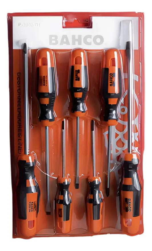 SET DE 7 DESTORNILLADORES ERGONOMICOS PALETA Y CRUZ - 1