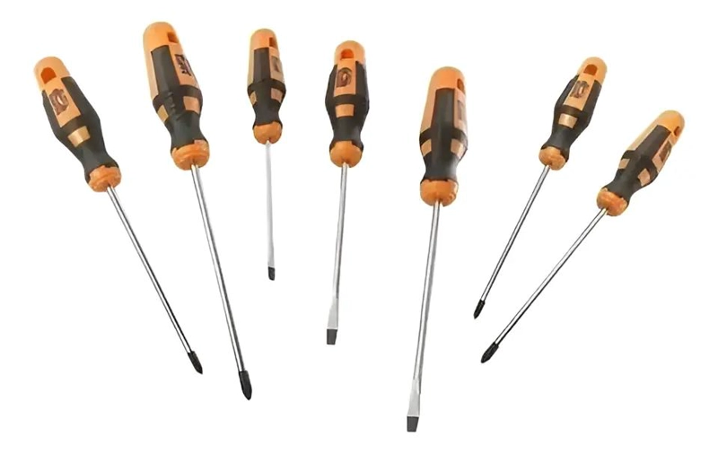 SET DE 7 DESTORNILLADORES ERGONOMICOS PALETA Y CRUZ - 2