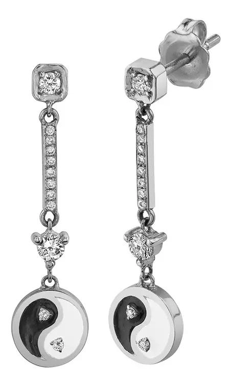 AROS COLGANTES YIN YANG EN PLATA 925 CON DISEÑO ELEGANTE - 1